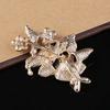 Shiny Rhinestones Flower Jewelry Women Girls Fashion Scarf Shawl Brooch Pin