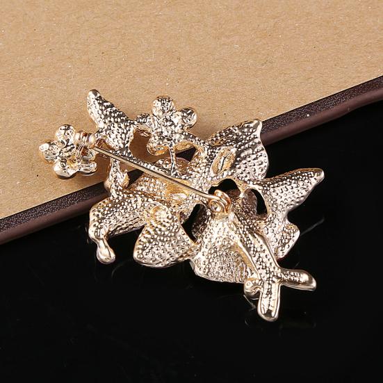 Shiny Rhinestones Flower Jewelry Women Girls Fashion Scarf Shawl Brooch Pin
