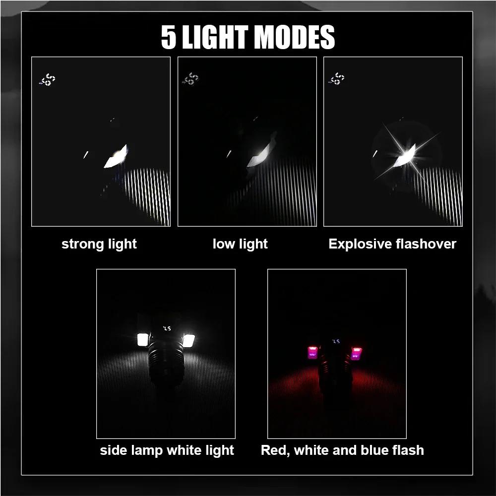 Super Bright  USB Rechargeable Headlight with 5 Lighting Modes Head Light Digital Electric Display for Outdoor Fishing Camping