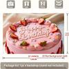 2D Sweet Pink Birthday Cake Backdrop with Strawberry Sprinkles Party Banner
