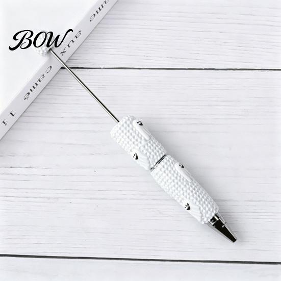 Smooth Writing Beaded Pens Halloween Rhinestone Beadable Pen, DIY Sparkly Cat Pumpkin Ghost Plastic Handmade Gift Glitter Black Ink Ballpoint Pen for