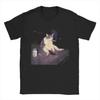 Cigarette Kitten Smoking Cat Meme Graphic T-shirt Vintage Washed Meme Merch Harajuku Unisex Oversized Short Sleeve Tee Tops