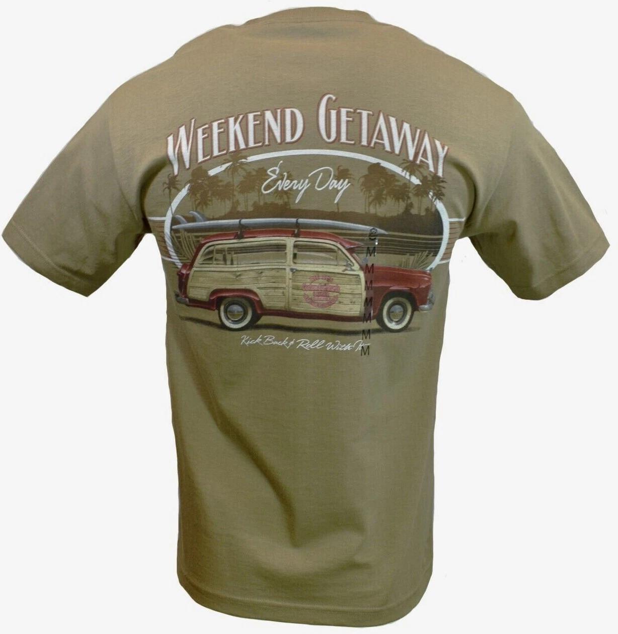 

Men s T Shirt- Weekend Getaway-Ford cars - Out of Bounds NWT Reg 22.00 L