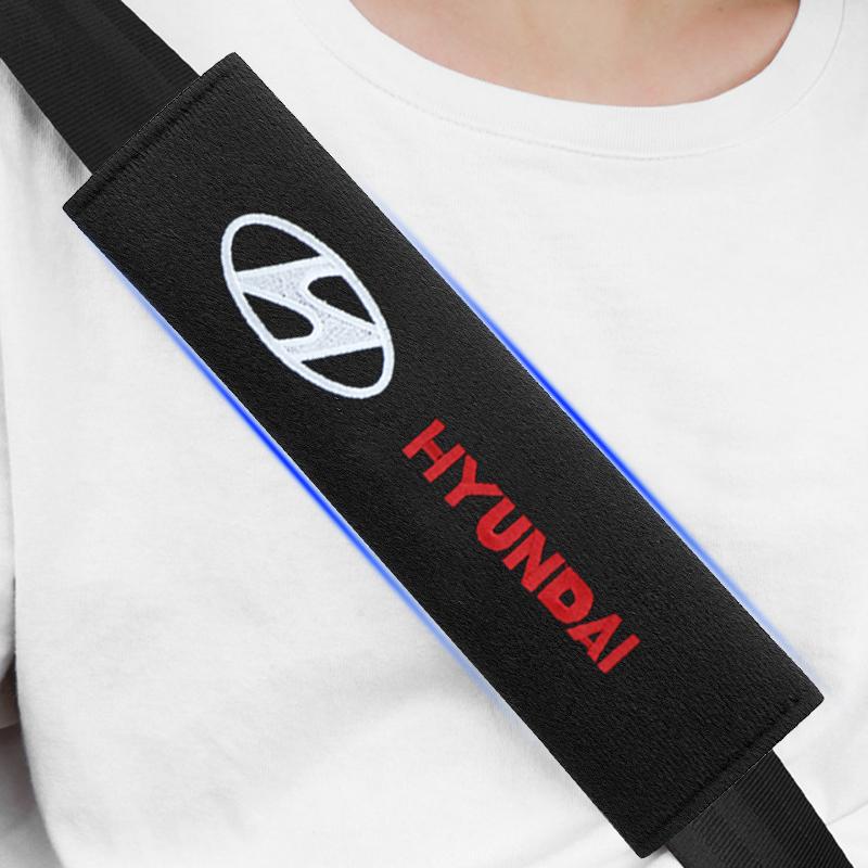 2Pcs Car Seat Shoulder Belt Cover Protector Pad Auto Accessories For Hyundai Tucson Solaris I30 Creta IX35 I40 IX20 Veloster