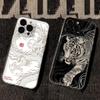 Fashionable Hollow Tiger Dragon iPhone Case For iPhone 17 16 15 14 13 12 11Pro Max XR XS MAX 7 8 PLUS MINI INS Transparent Cover