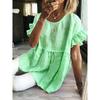 2026 New Women's Summer Solid Color Round Neck Short Sleeve Ruched Top T-Shirt