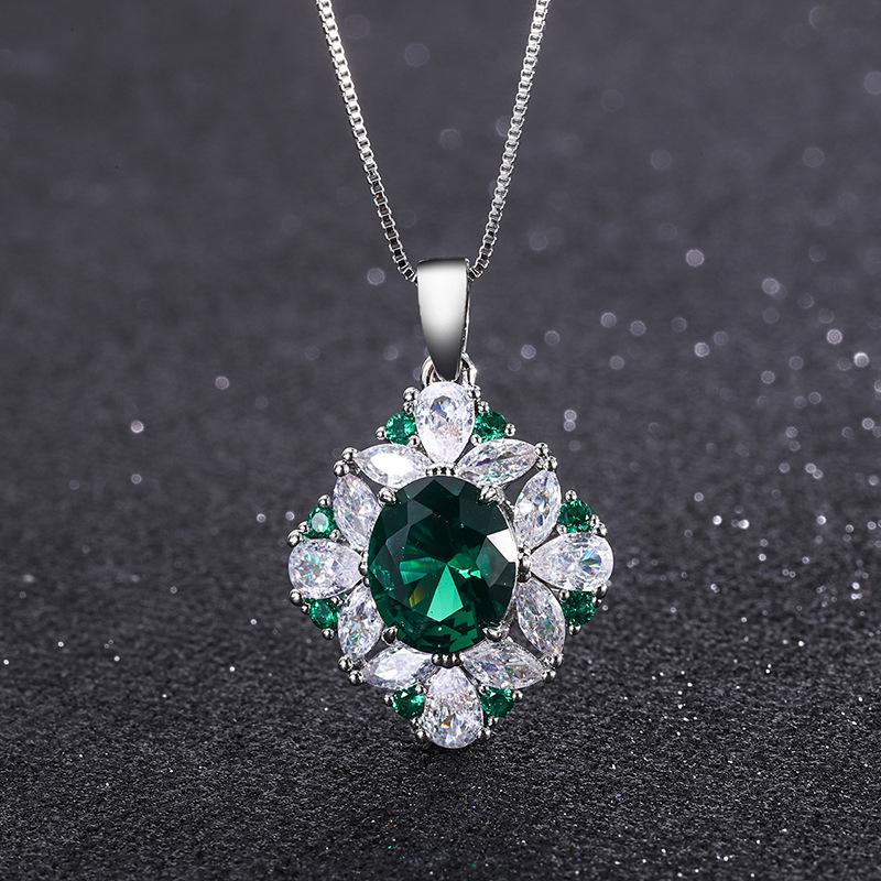 Jewelry Popular Ring Imitation Emerald Dan Pendant Ring 10 * 12 Earrings 6 * 8 Set