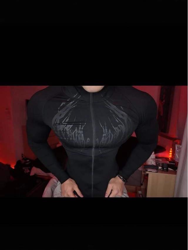 Breathedivinity 2025 Herren Schnelltrocknende Kompressions-Tights & Fitnessjacke mit Reißverschluss