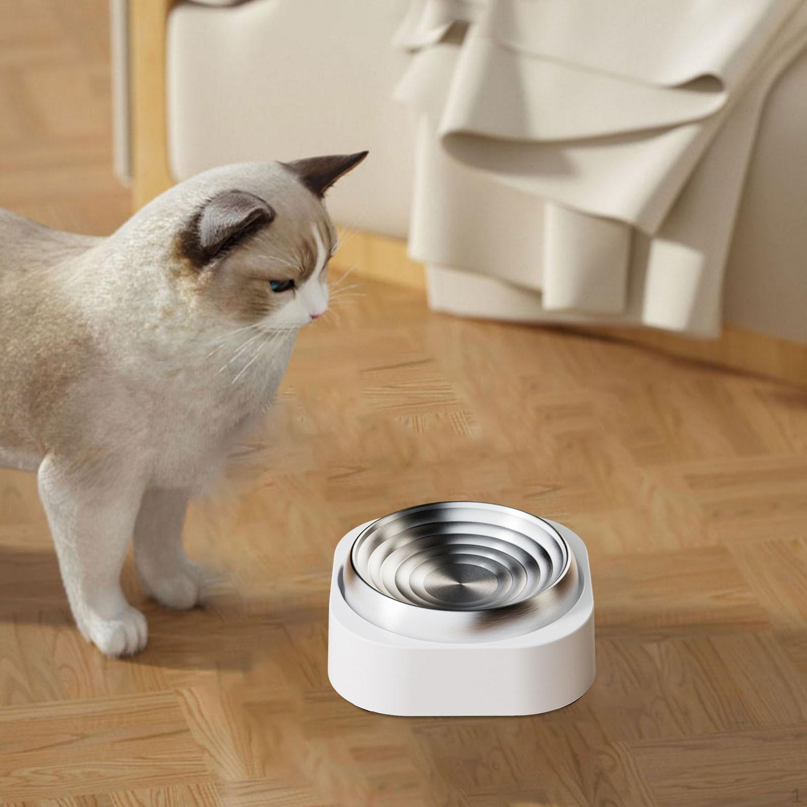 

Cat Bowl Raised Food Non Slip Base Multifunctional Pet Dish Easy to Clean Practical Sturdy