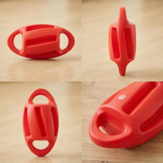 Rugby Ball Dog Toy Interactive Squeaky Chew Toy Tug of War Dog Toy with Dual Handles for Medium Large Dogs Fetch Outdoor Training