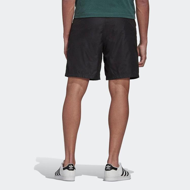 Adidas Originals Trefoil Logo Print Solid Straight-Leg Sport Casual Shorts Men Bottoms Black HL9391