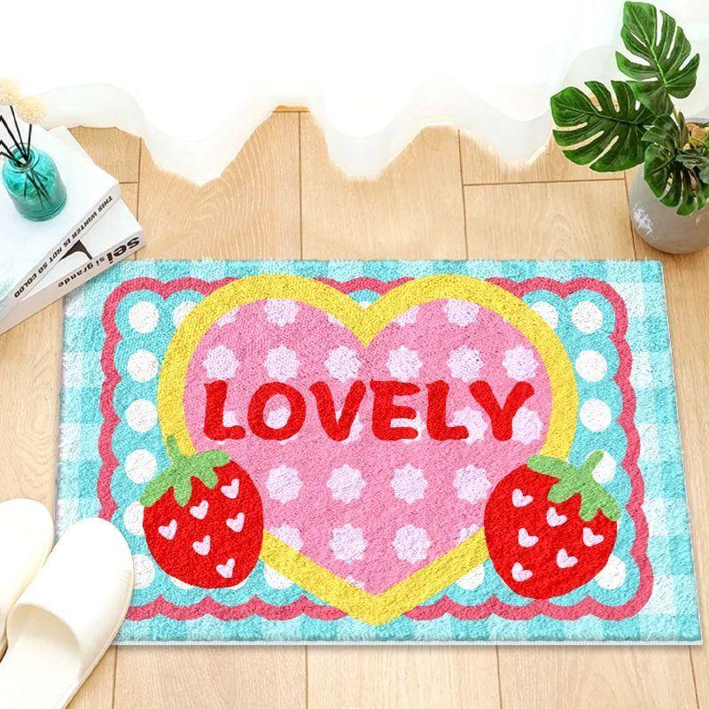 Niedliche Badezimmer Saugfähige Bodenmatte Toilette Haushalt Eingang Fruchtmuster Fußmatte Toiletteneingang Bodenmatte