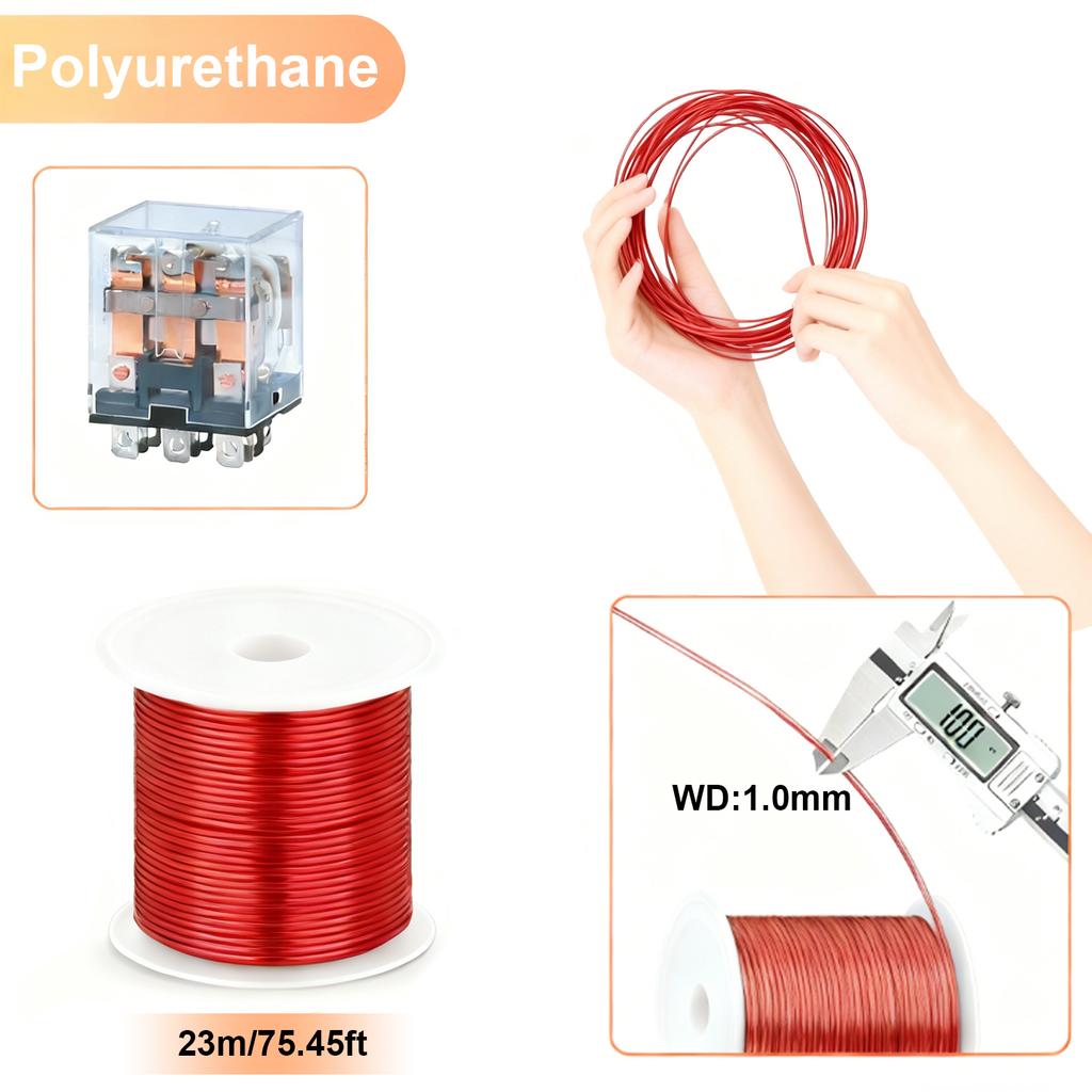 50g red polyurethane enameled coppers wire, paint film thickness 0.10mm~1.0mm, enameled coppers winding wire