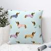 Dachshund Dog Csrtoon Square Pillow Covers Home Cute Animal Cushion Cover Cute Decor Pillowcase 4040