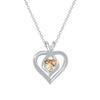 Luxury Heart Pendant Rhinestone Necklace: Colorfast Clavicle Chain, Elegant Birthstone Gift for Women