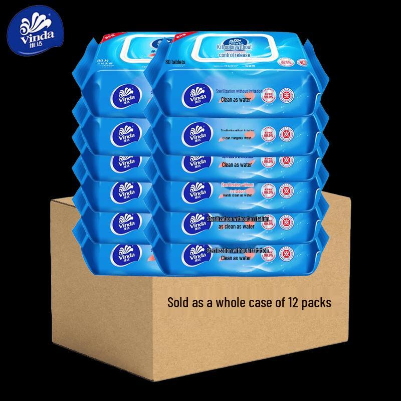 Vinda Disinfecting Wet Wipes - 80 sheets x 12 Packs