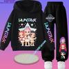 2026 Lässiges Mädchen-Oberteil und Jungen-Kapuzenjacke Set. Jungen Sportshirt mit Cartoon-Aufdruck. Herbst/Winter Langarmhose.