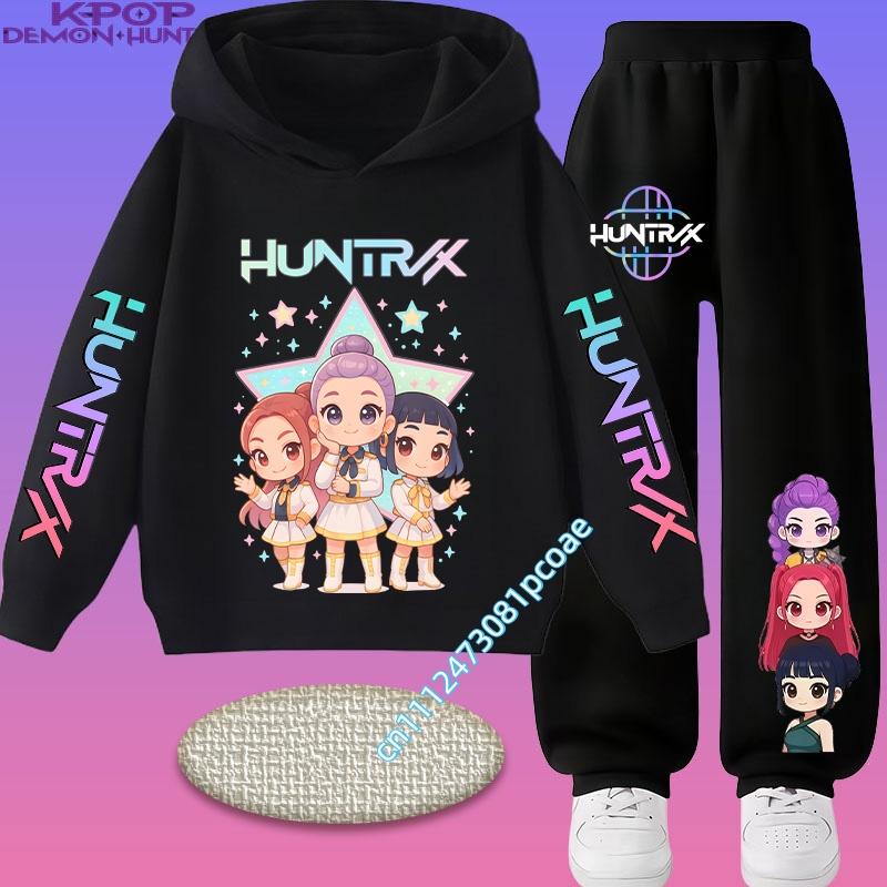2026 Lässiges Mädchen-Oberteil und Jungen-Kapuzenjacke Set. Jungen Sportshirt mit Cartoon-Aufdruck. Herbst/Winter Langarmhose.