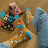 Autumn/Winter Couples Skateboard Sox Creative Abstract Art Harajuku Hip Hop Streets Tide Socks Colorful Funny Socks Skarpetki