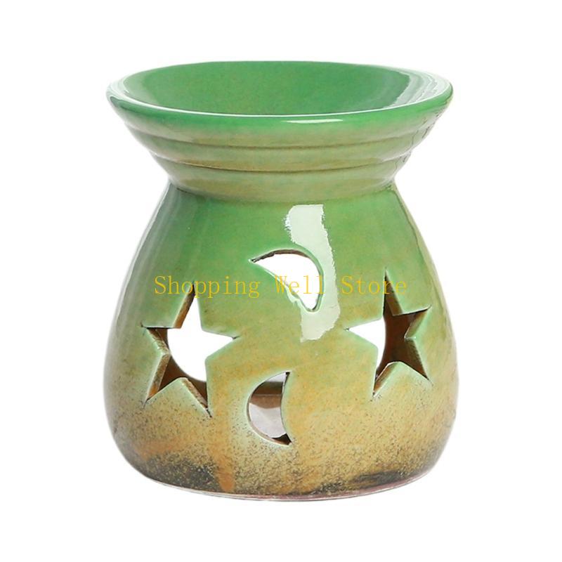 KX4B Beautifully Craft Ceramic Incenses Holder Featurings Moon And Star Oil Burners
