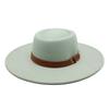 Solid Color Wool 9.5Cm Brim Men'S And Women'S Warm Outdoor Elliptical Concave Convex Torus Top Hat