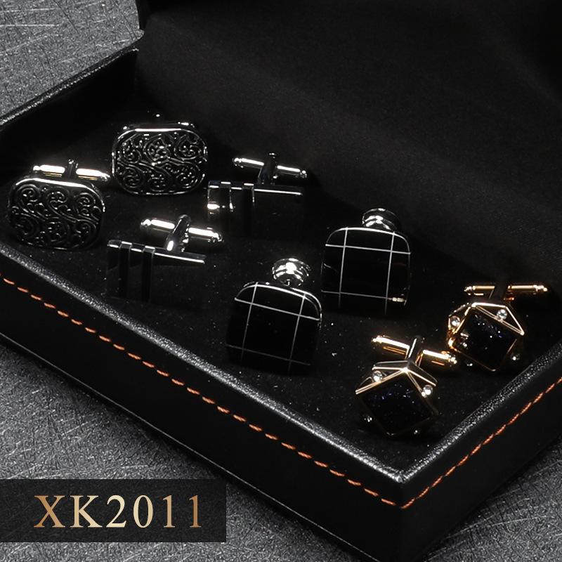 

4 пары запонок с французской манжетой, гвоздики для манжет, мужские костюмные рубашки, манжетные гвоздики, легкая роскошь, бизнес, подарочная коробка 2011