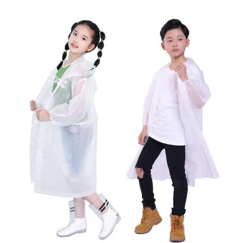 Reusable Raincoat for Kids, Rain Jacket, EVA Poncho for Children, Boys and Girls