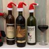 Mini Santa Hat Wine Bottle Covers, Christmas Table Decorations, Xmas Party Cutlery Silverware Sleeves for Holiday Dinner Table Decor Supplies