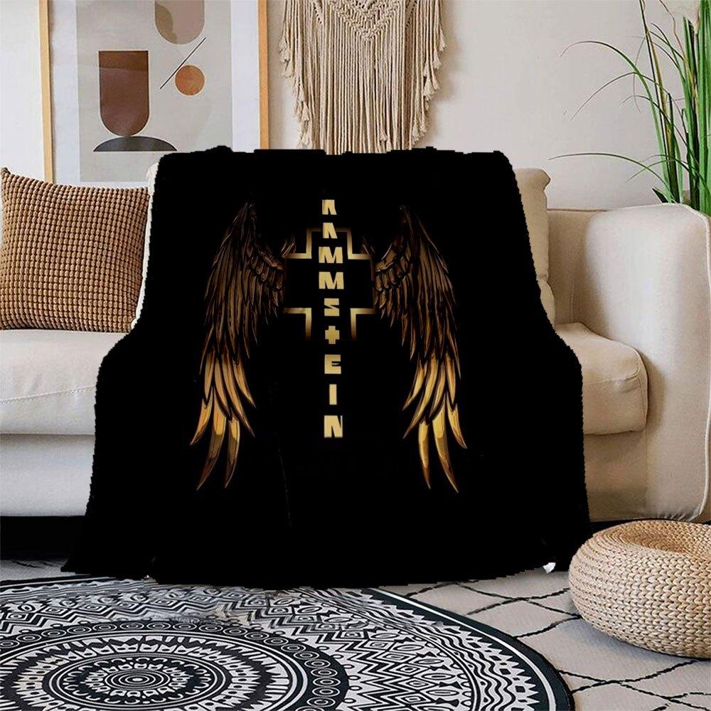 

Rammstein Wings T-Shirt - Official MerchandiseBlanket Flannel Throw Blanket for Sofa, Bed, Travel, Camping, Office, Couch, Chair, And Bed Gi 150x180cm
