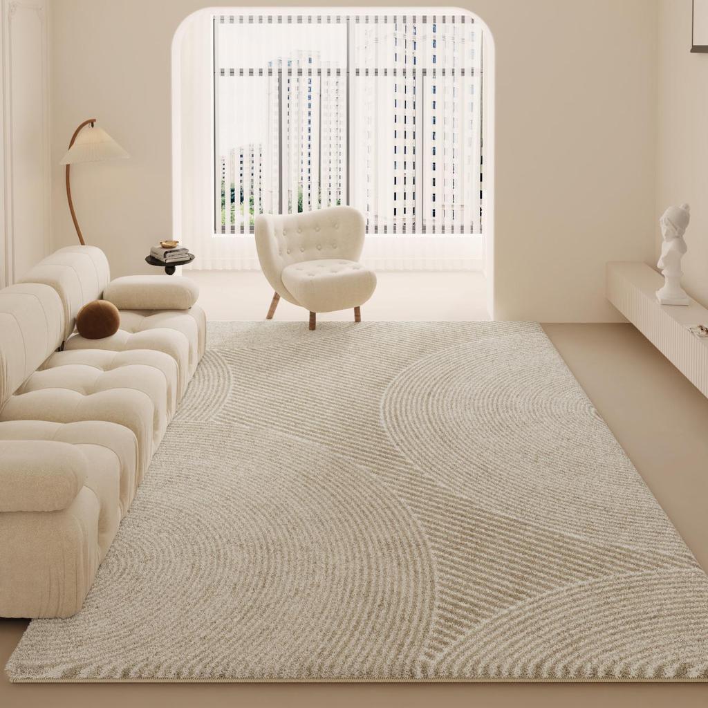 2024 Modern Cream Long-Haired Bedside and Living Room Carpet