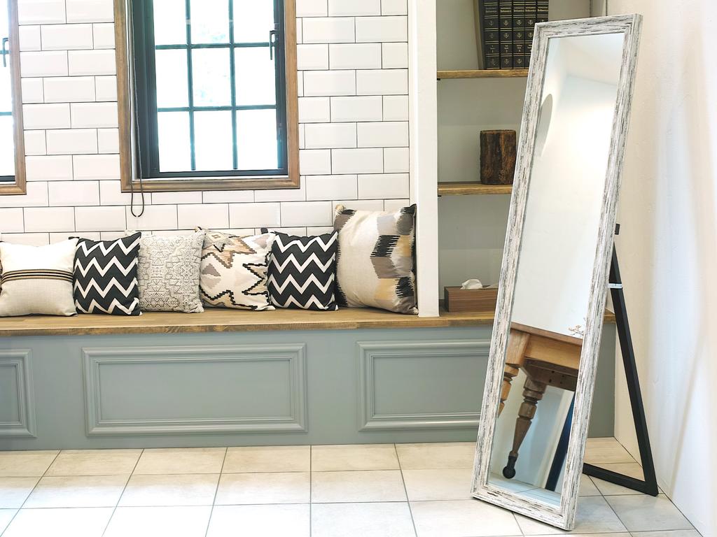 Antique Stand Aged Wide French Interior Mirror, Finish, Full-length Mirror, Full-length Mirror, Mirror, Vintage, Stylish, French, Shabby, Salt-based