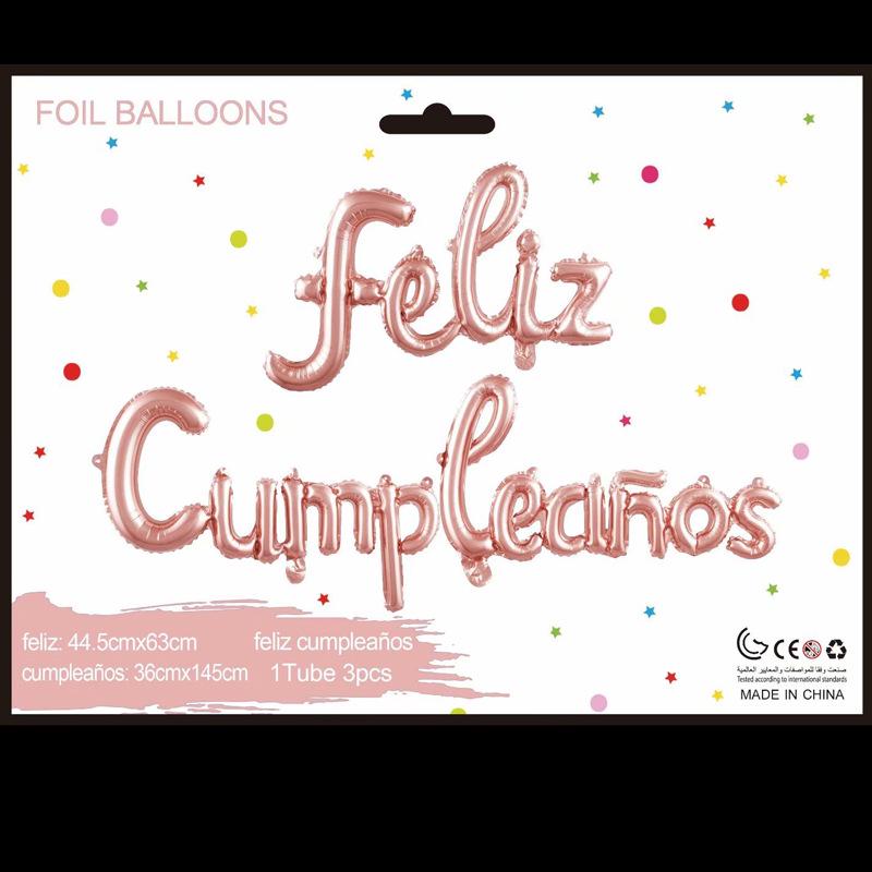 HAPPY BIRTHDAY Spanish Letter Balloon Set