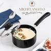MICHELANGELO Nonstick Saucepan with Lid Black Ceramic Milk Pot with Glass Lid Small Sacuce Pan Gas Induction Cooker Universal