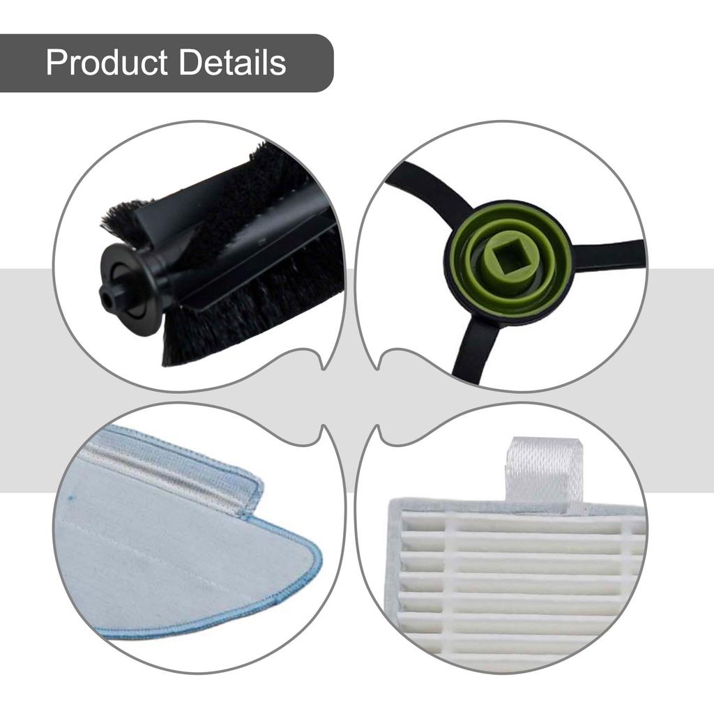 1 Set For Cecotec For Conga 7490 For Genesis And 7490 For X-Treme Main Side Brush Filter Mop Pad Kit Vacuum Cleaner Accessories