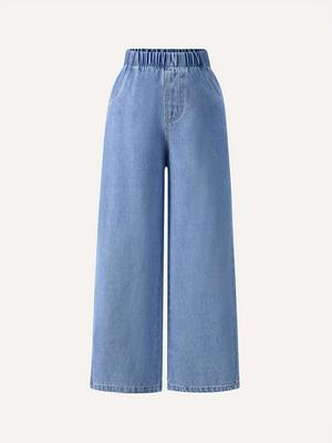 Jeans Droits Tendance pour Filles — Pantalons en Denim Décontractés Amples Printemps & Automne