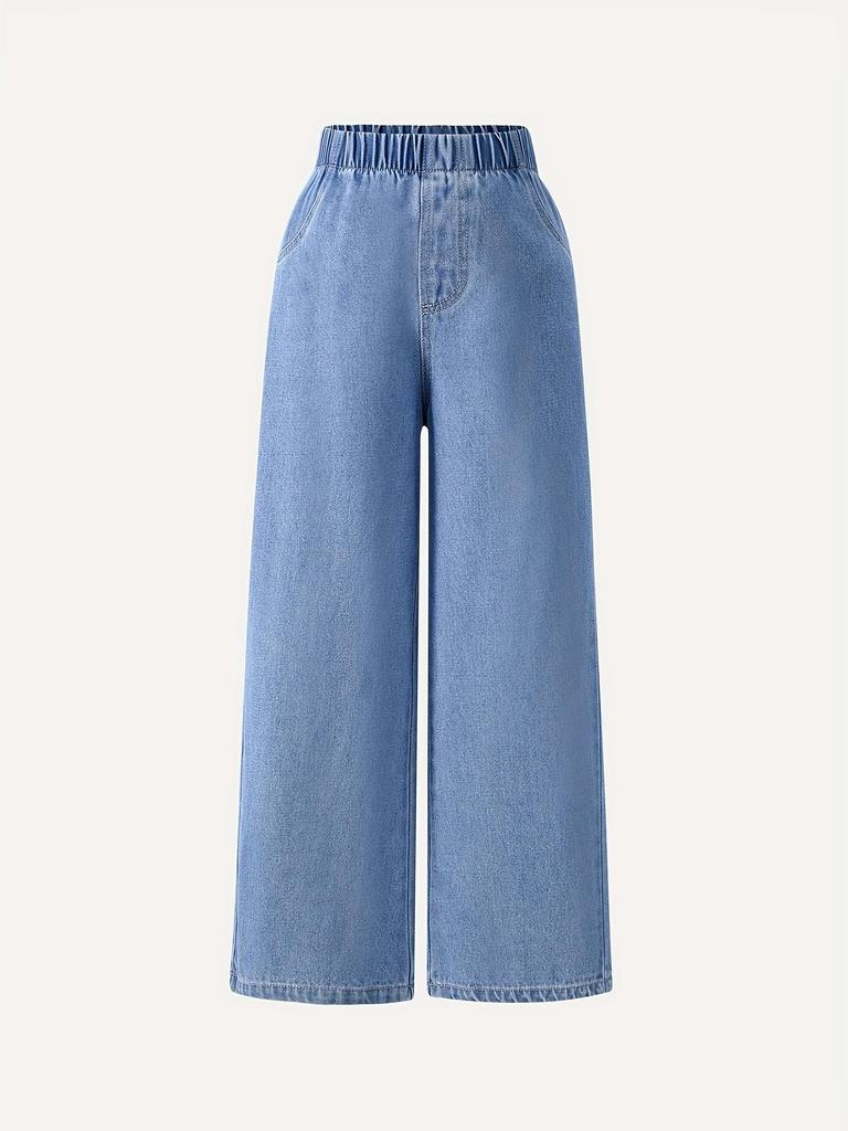 Jeans Droits Tendance pour Filles — Pantalons en Denim Décontractés Amples Printemps & Automne