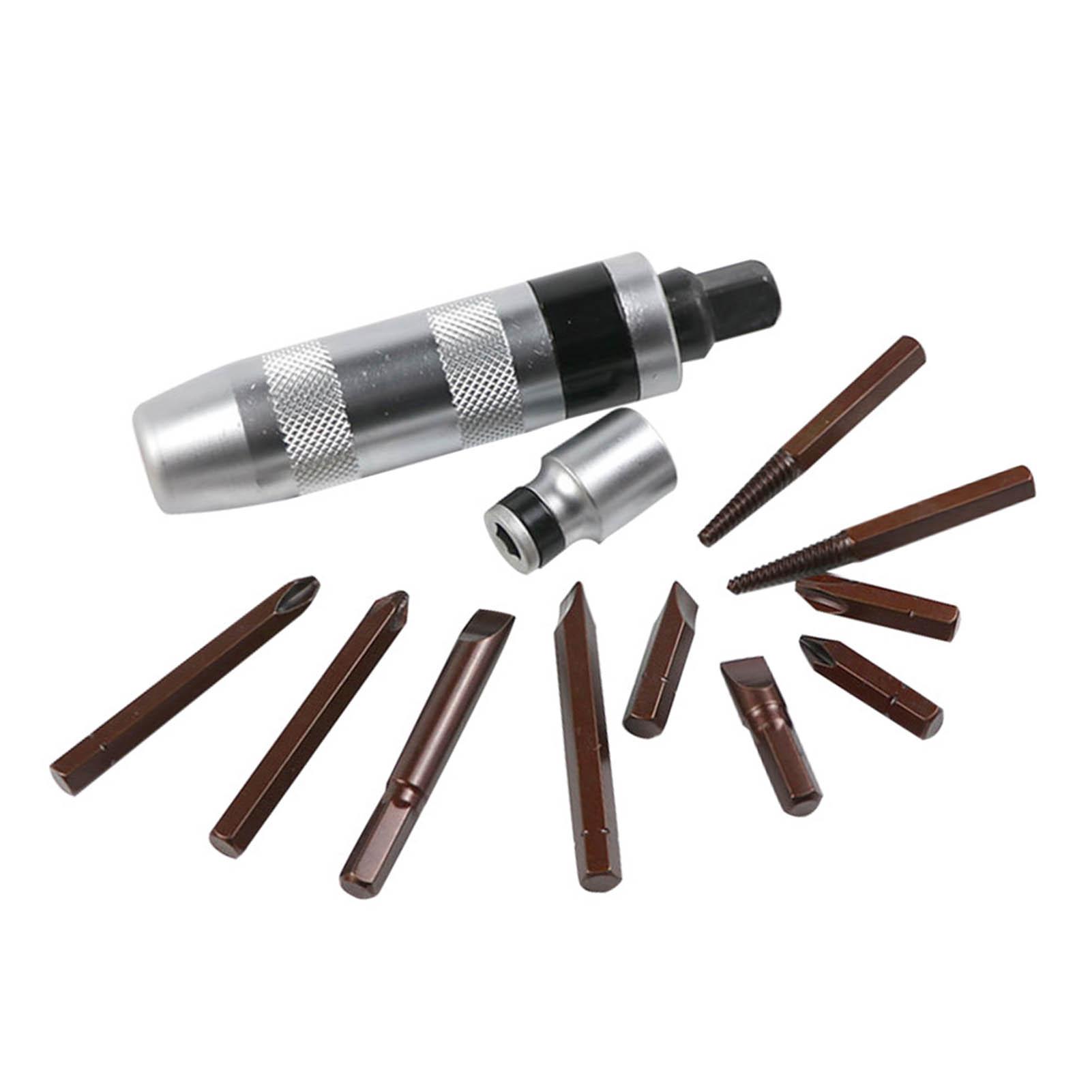 

Impact Screwdriver Bit Set with Storage Box Portable Auto Repair Tools for Removing Rusted Damaged
