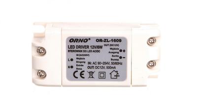 Zasilacz Led 12V Dc 6W 0,5A Ip20 Or-Zl-1609