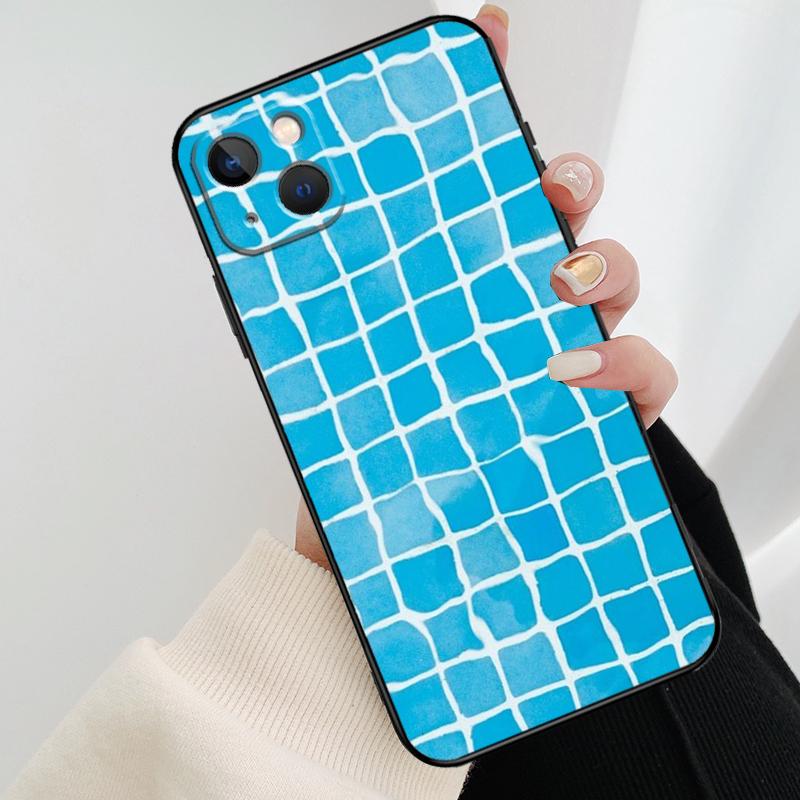 Swimming Pool Water Phone Case For iPhone 13 12 11 14 Pro Max Mini X XR XS Max 6S 7 8 Plus Shockproof Soft Case