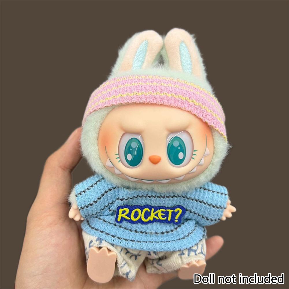 For 17cm Labubu Doll Clothes Fashion Clothes Hoodies Dresses Doll Clothes Color Match Shirts Dolls Accessories Cute Decoration Little Clothes