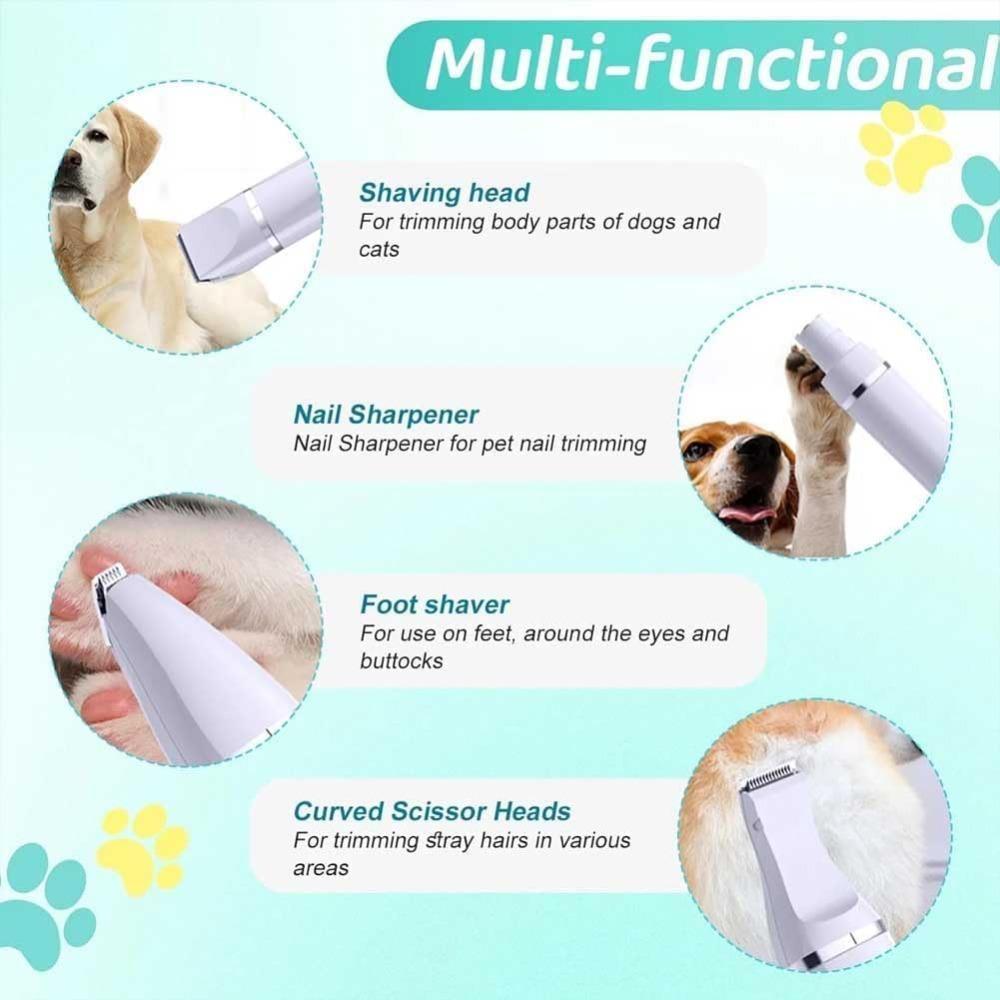 4-in-1 Electric Pet Grooming Tool Set Dog Hair Clippers USB Rechargeable Pets Haircut Trimmer Shaver Cats Supplies