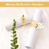 50 Pcs Gold Leaves Napkin Buckle, Reflective Gold Leaf-Shaped Paper Napkin Holder Rings For Dinner Party Celebration Table Decor
