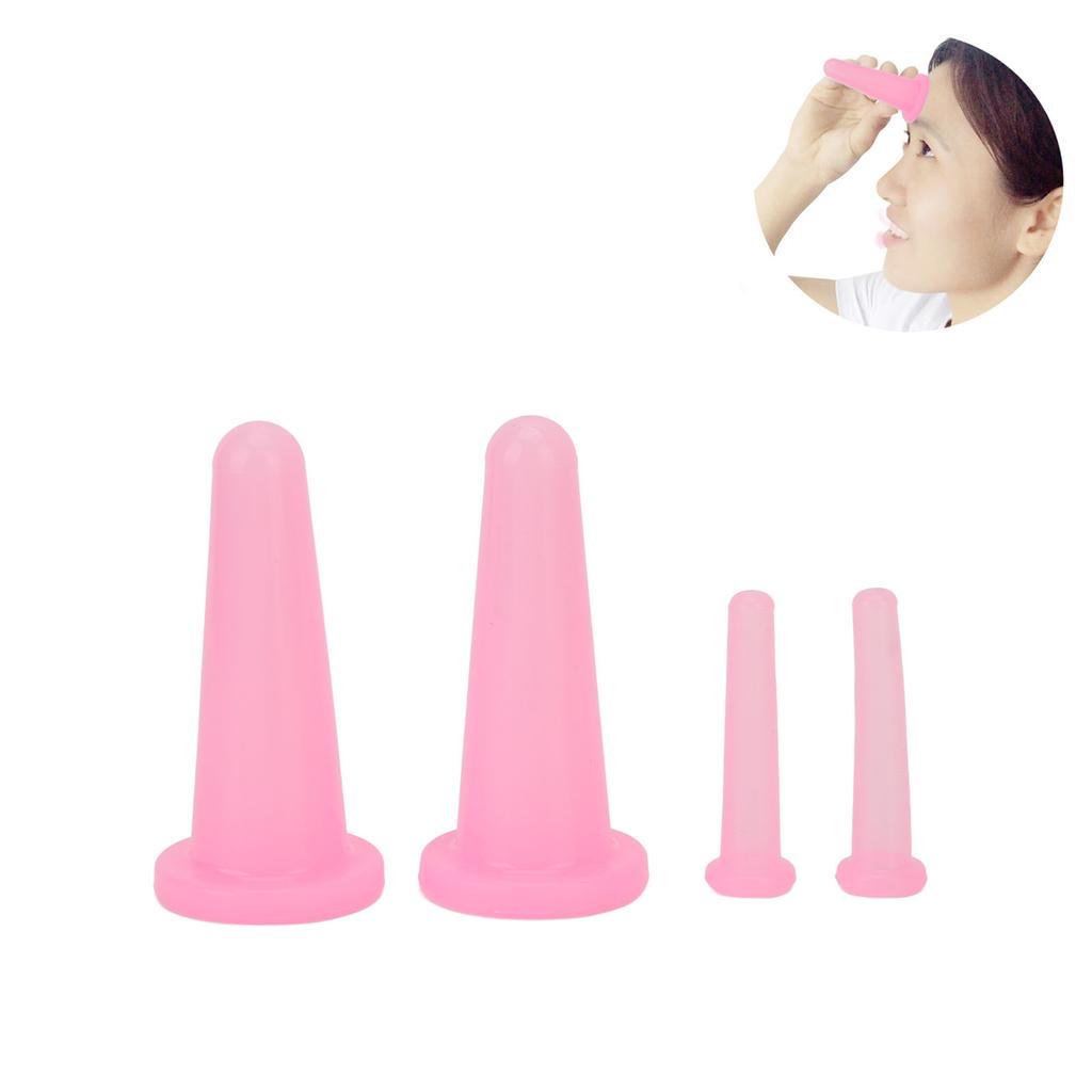 4ks vakuový masážní pohár Silikonový masážní pohár na obličej pro domácí použití Léčba celulitidy