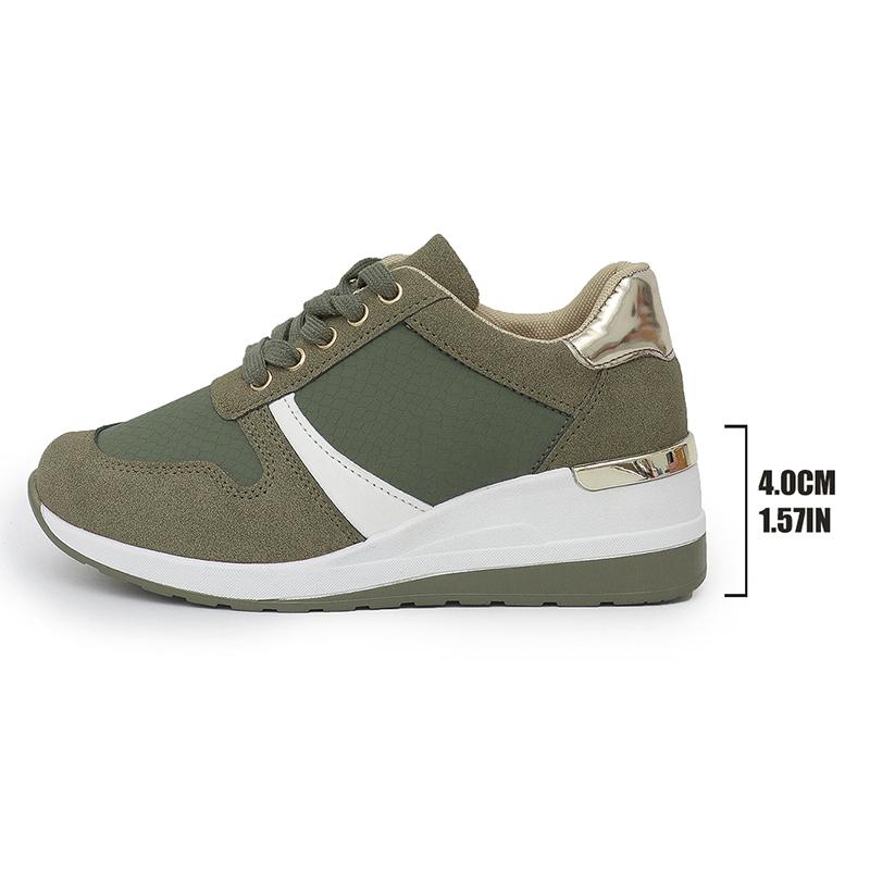 Fashion Women's Fashion Chunky Sneakers Lace Up Platform Casual Sports Shoes Woman Lightweight Non Slip Wedges Walking Shoes Plus Size
