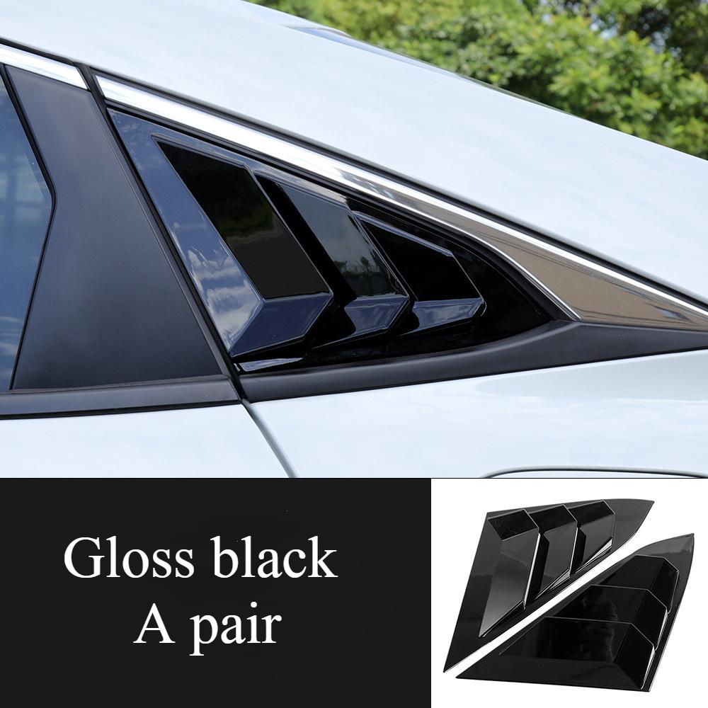 For Honda Civic 10th Gen 2016-2020 Sedan Rear Side Window Louvers Air Vent Scoop Shades Cover Trim Blinds Carbon Car Accessories