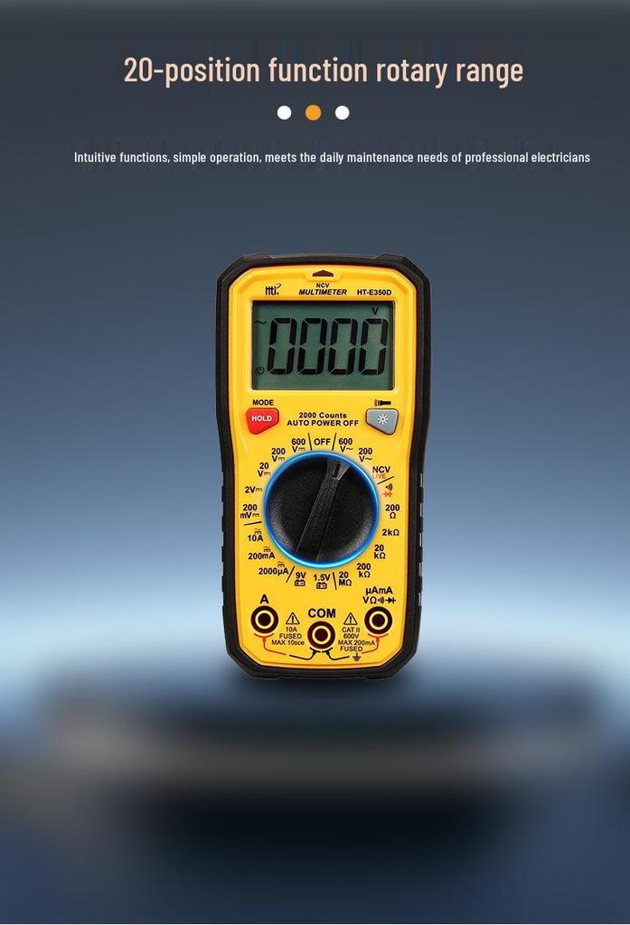 XinSite HTI Digital Multimeter: High-Precision AC/DC Voltage & Current Tool for Professional Electricians.