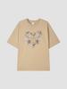 Aenhacheu Heartboom Graphic Short Sleeve T-Shirt Beige