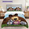 Russian comedy animation Masha and the Bear Comfortable Duvet Cover and Pillowcases (1 duvet cover + 2 pillowcases, duvet insert not included) T2