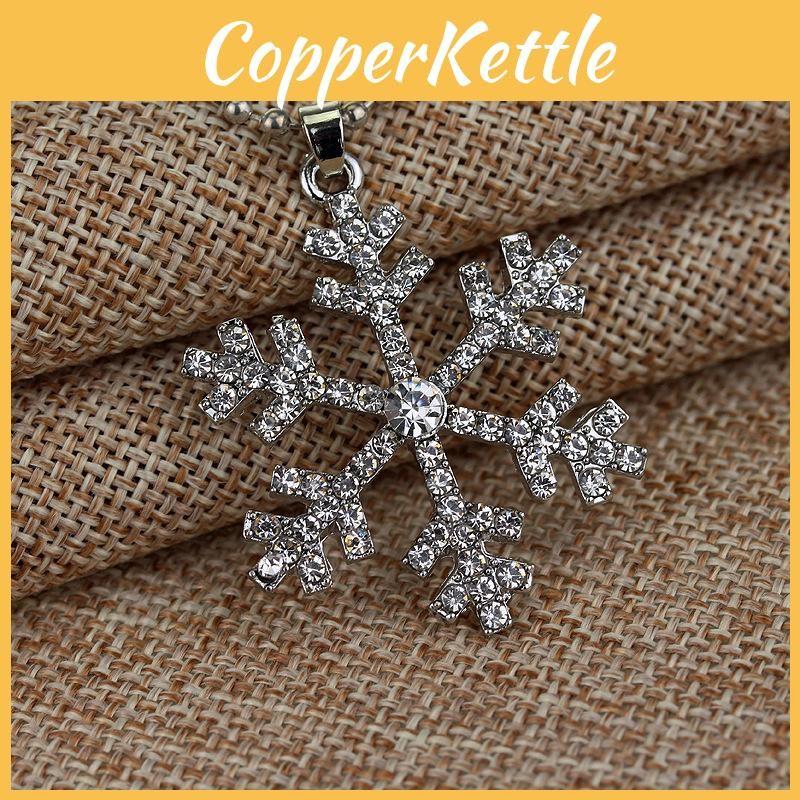 Snowflake Pendant Necklace With Crystals For Girls And Kids Gift