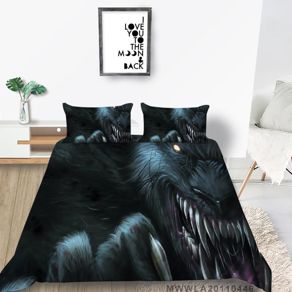 2023 New Style Wolf Print Bed Quilt Cover Comforter Duvet Covers Breathable Kids Friend Gift Cool Creative Home Decor Washable Bedclothes